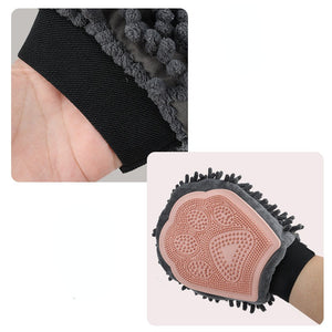 2-in-1 Grooming Glove Elegant Bathing Brushing For Pet